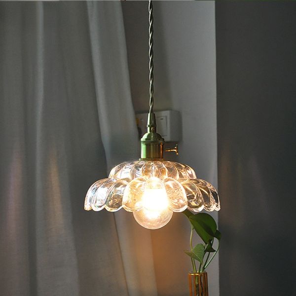 Modern Glass Flower Pendant Light Fixture Luminaire Kitchen Dining Room Restaurant Decoration Hanging Lamp(WH-GP-56)