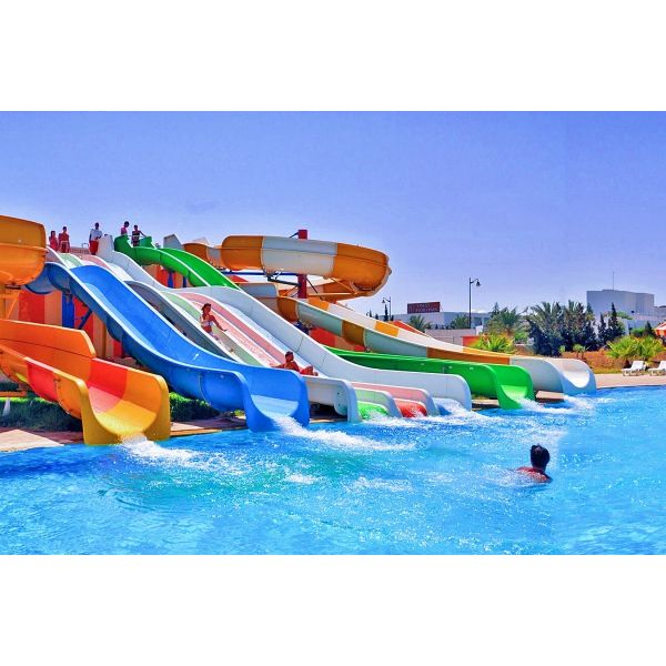 Water Amusement Park Huge Water Game Equipment Fiberglass Spiral Tube Water Slide Set