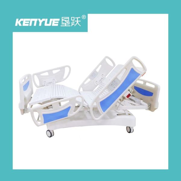 Buy Hospital Furniture Electric Nursing Bed Blue Five Function Adjustable at wholesale prices