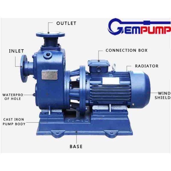 Cast Iron 0.75KW Self Priming Water Pump 2900RPM Self Priming Sewage Pump