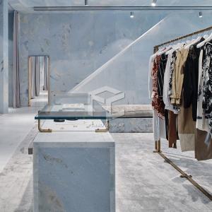 Electroplates Clothing Shop Display Furniture Garment Display Racks