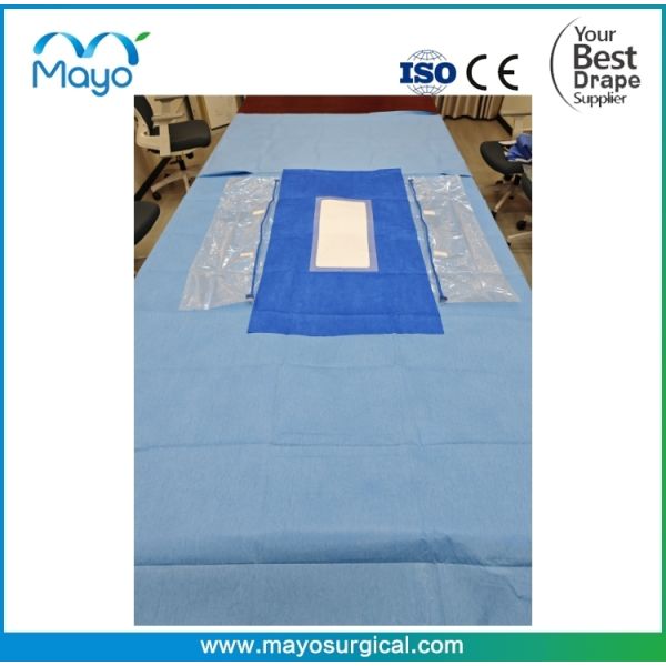 EO Sterile Surgical Spine Drape with fluid collection for Spinal Procedure