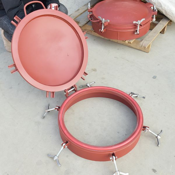 Customized Support DN500 Carbon Steel Concentrated Sulfuric Acid Quick-open Manhole Cover for Tanker