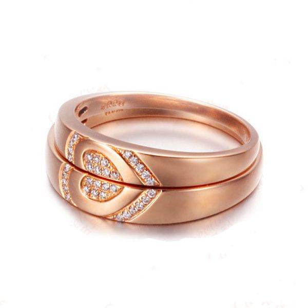 Buy 18K Rose Gold Diamonds  Couple Wedding Ring (GDR012) at wholesale prices