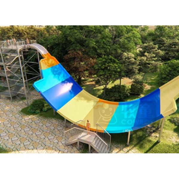 Custom Color Fiberglass Water Slide Water Park Equipment 1 Year Warranty