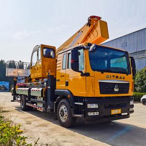 50m working height truck mounted crane with cradle for aerial work platform for