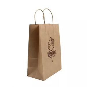 Heat Seal Takeaway Printed Paper Carrier Bags Matt Lamination Recyclable