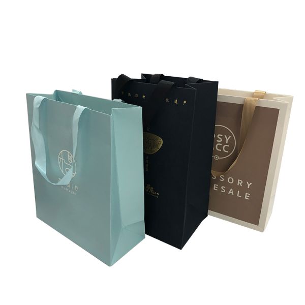 Elegant Personalized Paper Gift Bags , Colored Paper Gift Bags With Handles