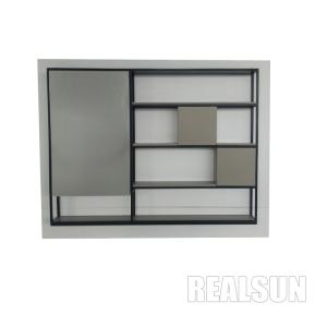 European Style Wall Mounted Modern Bathroom Vanity Cabinets With Tempered Mirror