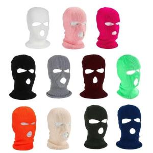 Full Face Cover Three Hole Knitted Mask Beanies Hat Balaclava Tactical Cycling