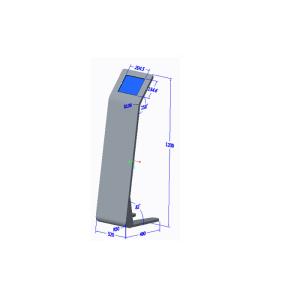 Rugged Industrial Metal Ipad Kiosk Stand Freestanding with Large Advertisement