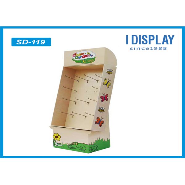 T-Shirt Cardboard Retail Hooks Display Stands / Corrugated Cardboard Displays