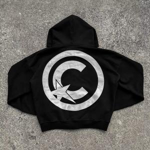 Autumn Mens Streetwear Sweatsuits Two Piece Track Set Applique Distressing