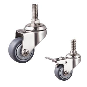 40mm Diameter Light Duty 304 Steel Swivel Locking Thermoplastic Rubber Wheels