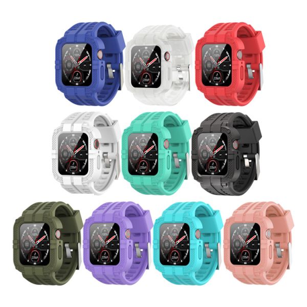 Buy Iphone Iwatch 1 2 3 4 5 6 SE Silicone Adjustable Watch Strap With Shell at wholesale prices
