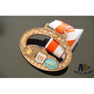 Durable Small Metal Medallions Antique Copper Plated Medailles Oval Shape