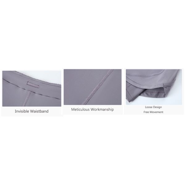 Adjustable Waist High Stretchy Yoga Pocket Shorts Anti Glare Sports Pants Built - In Shorts