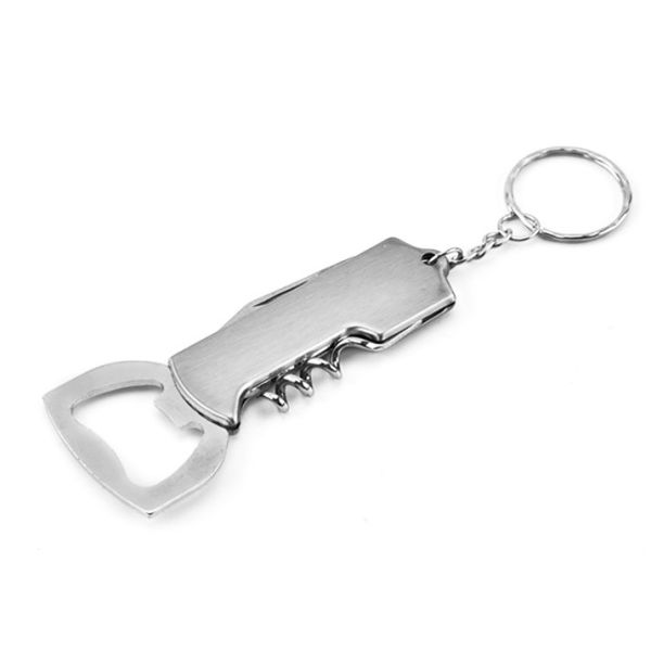 Custom Personalize 3 in 1 Cheap Promotion Gift Print Logo Blank Beer Bottle Opener Key Ring, Wine Corkscrew