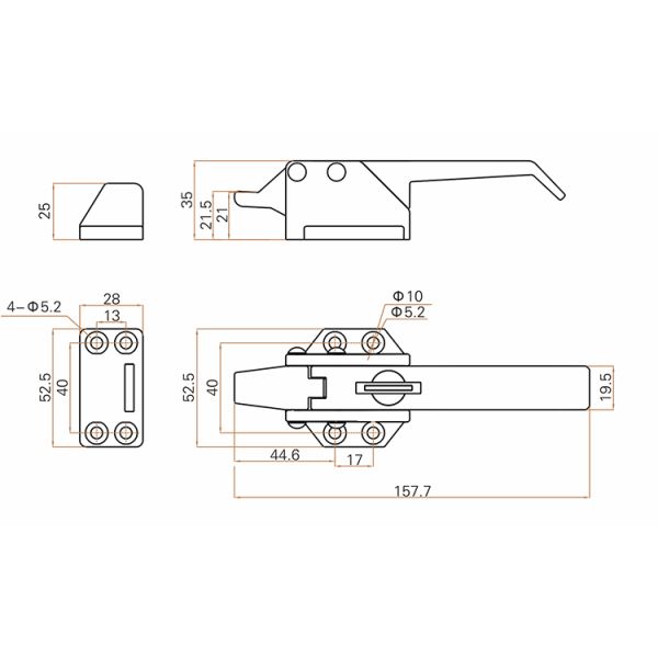 Sliver Zinc Door Pull Handles Spray Coating Surface For Power Distribution Box
