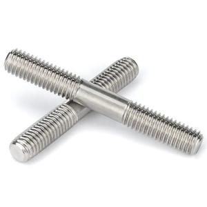 China Threaded Rod Double End Head Studs Bolt SS304 Stainless Steel Natural Color Stud on sale
