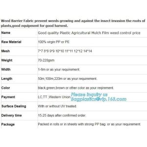 plastic agricultural mulch film, weel control fabric roll,prevent weed growing