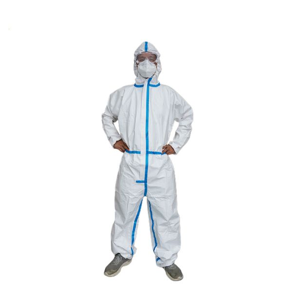 Microporous Material Disposable Medical Coverall 65gsm For Hospital Industrial