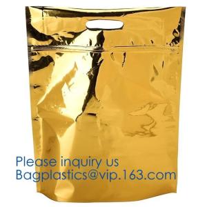 Quality qual seal flat bottom stand up pouch with k,plastic bag slide zipper with side gusset,metalized 8 side seal food p for sale