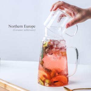 All Applicable Glass Pitcher Set with Cup High Temperature Resistant and Modern