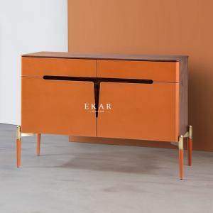 Walnut Italian Design Dining Room Furniture Marble Top Modern Sideboard