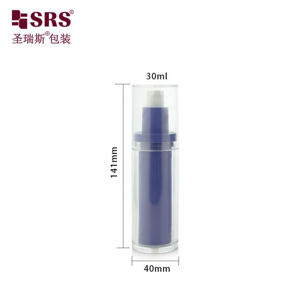 30ml 1 oz Empty Custom Injection PET Double Wall Replaceable Airless Pump Lotion Bottle