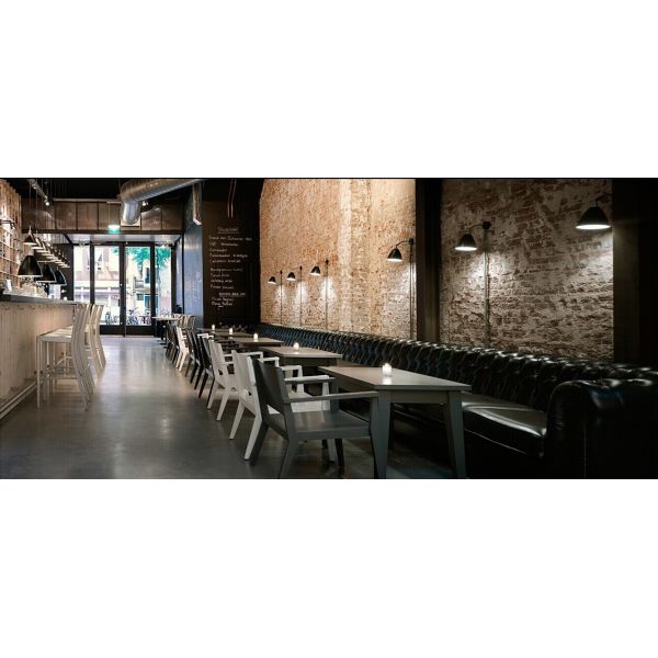 Restaurant Couch, Booth Sofa, PU Leather Upholstery, High Density Foam, HPL Wooden Base, Club Couch, Hotel, Button Couch