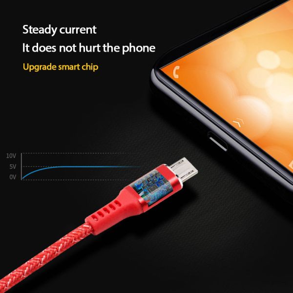 Micro USB Charging Cable 1 Meter Size 1 Year Warranty With Pure Copper Wire Cope
