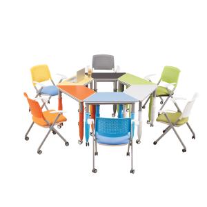 Modern Height Adjustable Melamine Board Training Room Tables And Chairs
