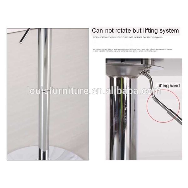 Stainless Steel Base Dining Room Tables With Round Glass Desktop