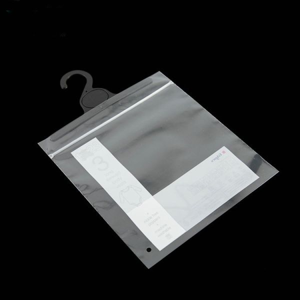 Biodegradable Clear Garment Poly Packaging Bag With Hook