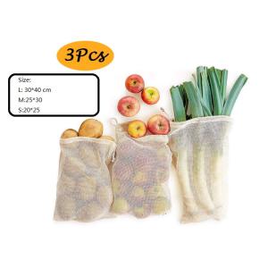 Organic Cotton Drawstring Bag Backpack Vegetable Grocery Mesh String Backpack