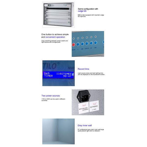 M60 American color light box with N7 grey color 5 light source similar to Judge QC