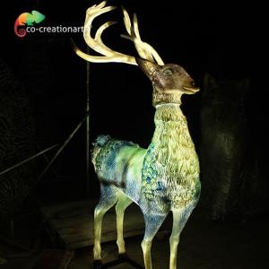 Lighting Customizable Fiberglass Deer For Theme Park
