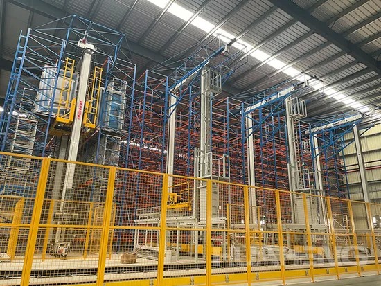 Buy Automatic Storage Lift Equipment Forklift Pallet Telescopic Fork Load 900kg at wholesale prices