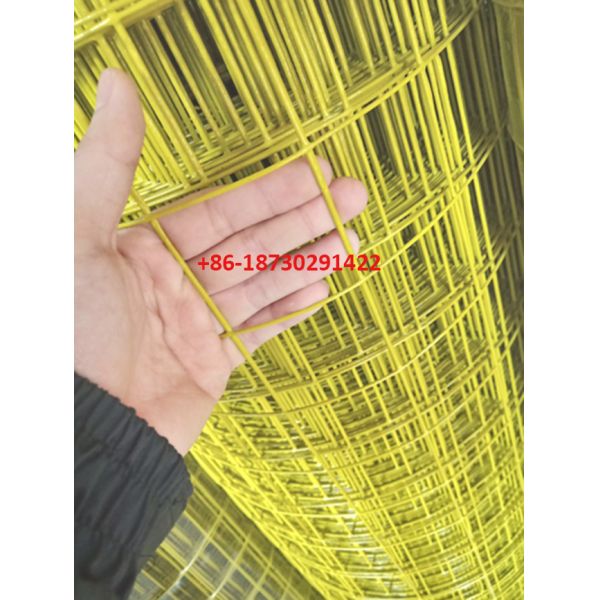 Yellow color PVC coating Holland wire mesh fence 30mmx30 mm Hole opening in 1.2 meter height