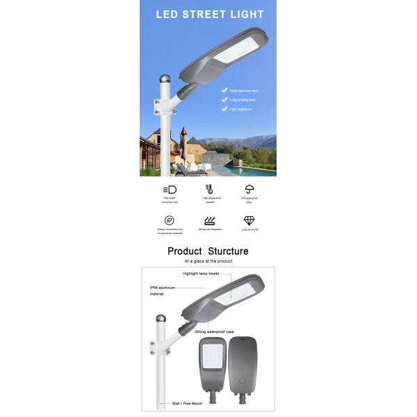 6500K LED Street Lamp Multi Power 120W 150W 180W Waterproof Outdoor
