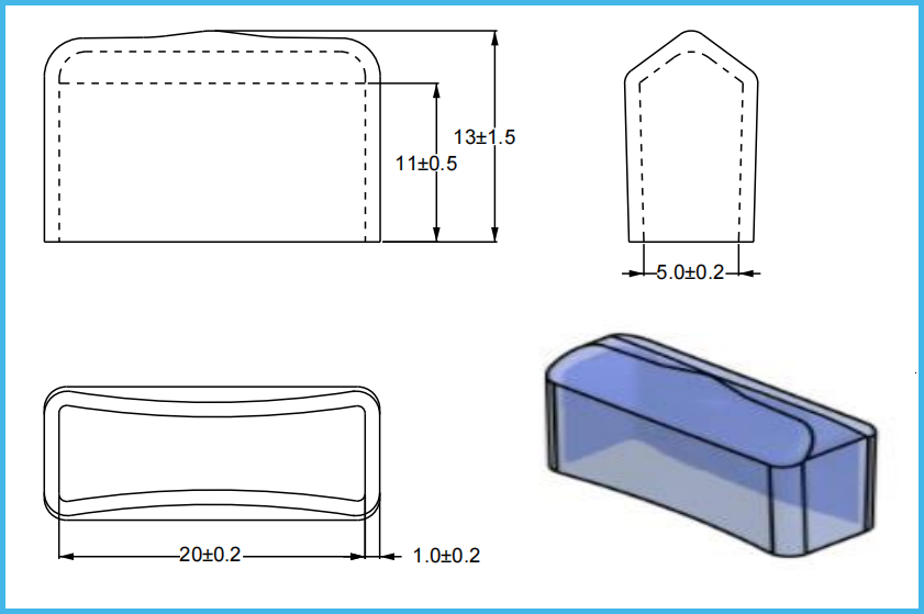 5x20mm Glass Ceramic Transparent 30A PVC Fuse Cover Blue ROHS Fuse Holder Block
