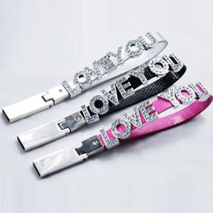 Alphabet Bracelet Jewelry Style Crystal USB Stick Metal 64GB 128GB