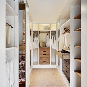 Customized Walk In Wardrobe Closet MR HDF Walkin Closet Systems