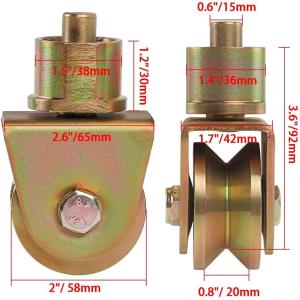 50 - 160mm Brass Gate Door Roller White Zinc Gold Zinc