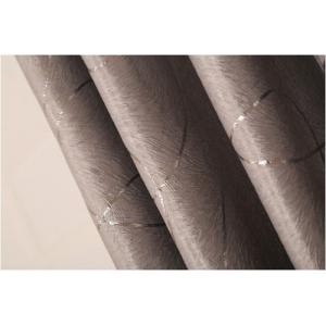 Embossed Black Out Window Curtain with Flocking