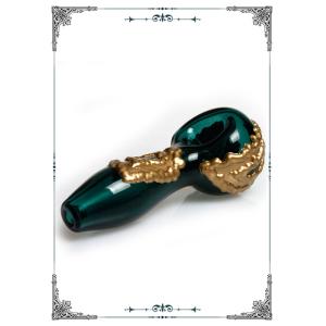 4 Inches Copper Plating Art Glass Smoking Pipe Hand Pipe Mixed Color