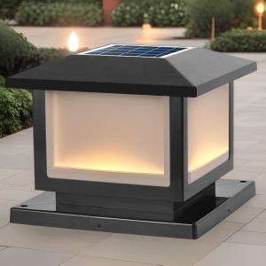 Intelligent Solar Pillar Light 138LM 800LM Solar Gate Pillar Lights Square