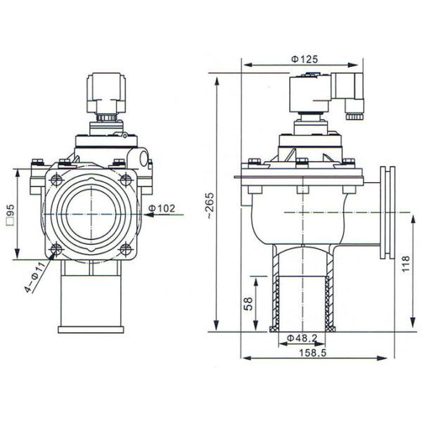 CA45FS Goyen Type FS Series Flanged Pulse Jet Valve For Dust Removal 1