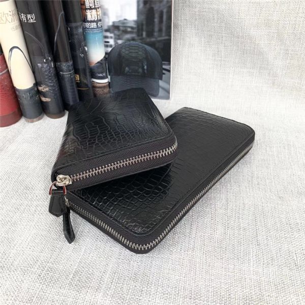 Genuine Real True Crocodile Belly Skin Male Clutch Purse Men's Long Wallet Authentic Alligator Leather Large Card Holder